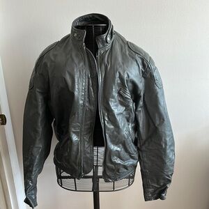 Men or women’s Black Bomber Jacket with Leather Finish